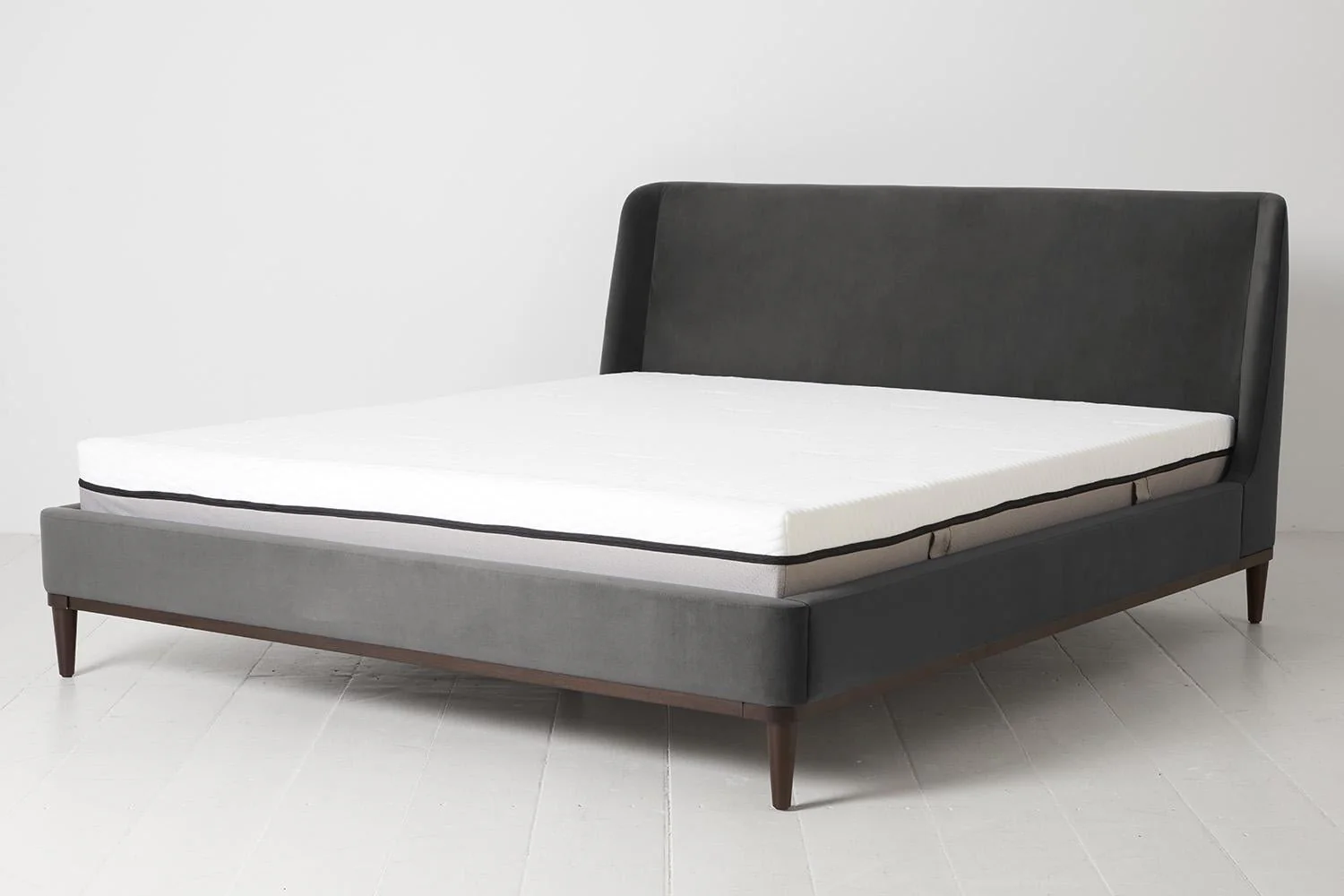 Bed 02 Super King Sized Bed, Charcoal - Image 4