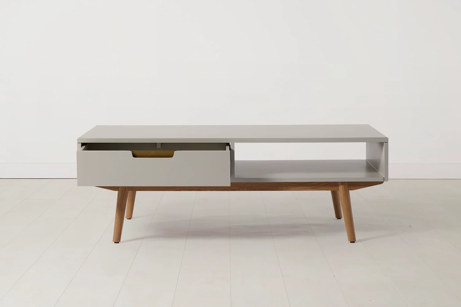 Coffee Table 01, Grey / Two drawers with shelf - Image 3