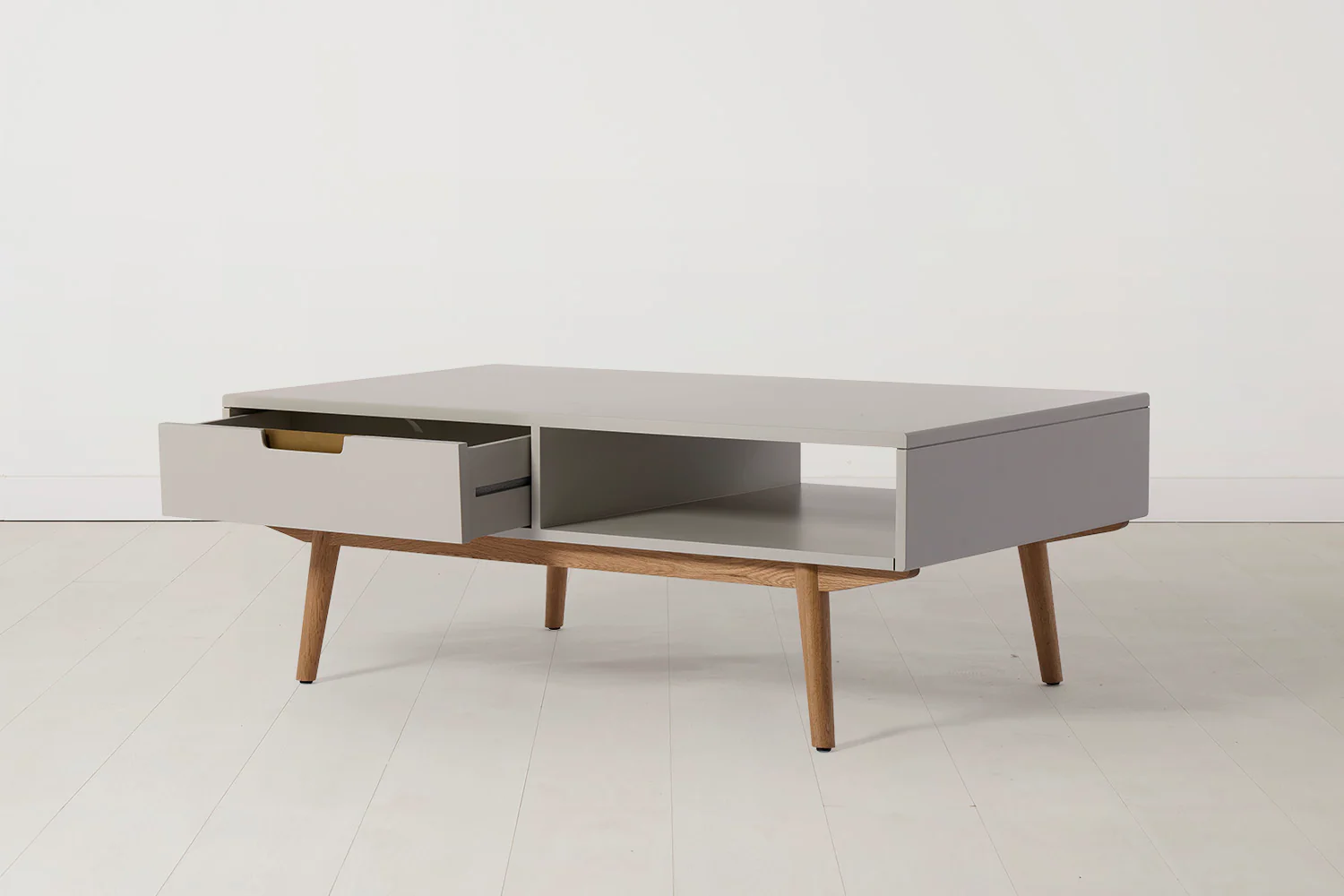 Coffee Table 01, Grey / Two drawers with shelf - Image 5