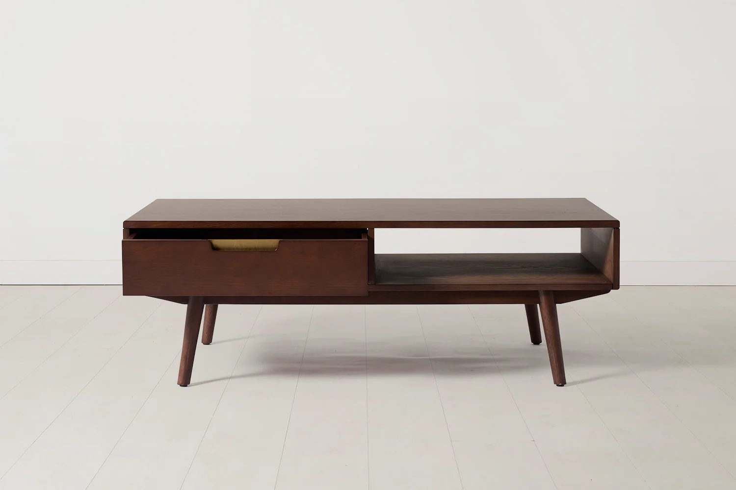 Coffee Table 01, Walnut / Two drawers with shelf - Image 3