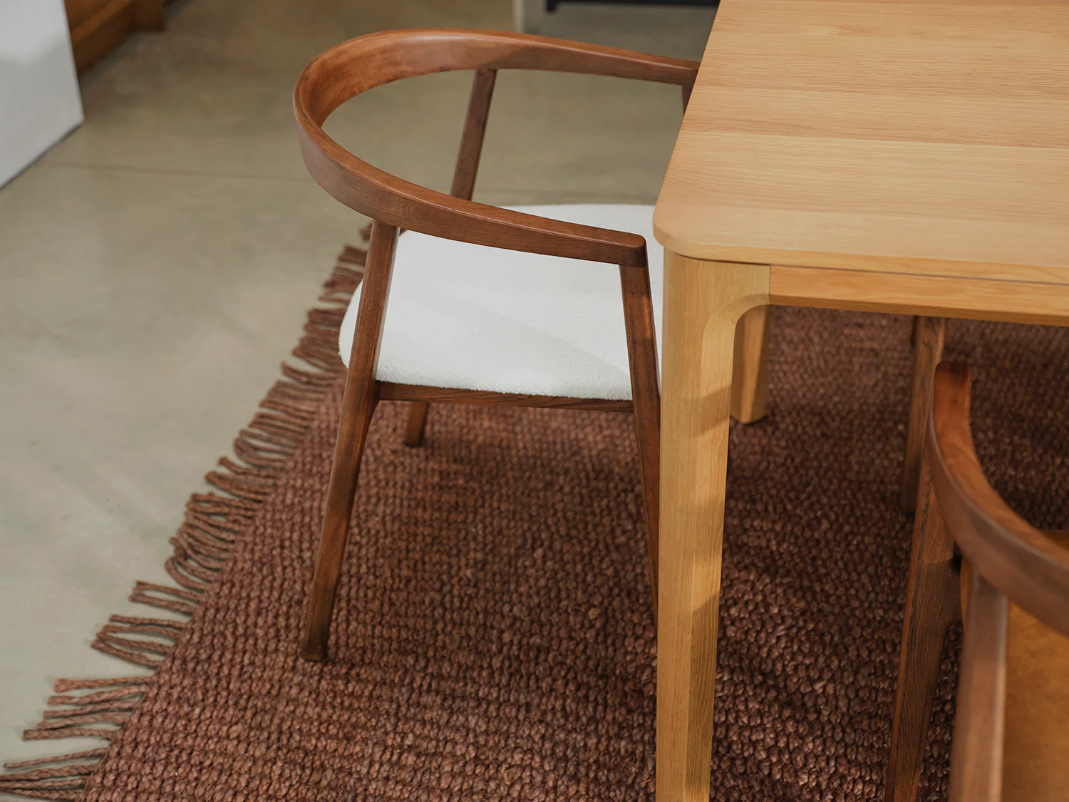 Dining Chair 01 (set of 2), Walnut / Ivory - Image 4