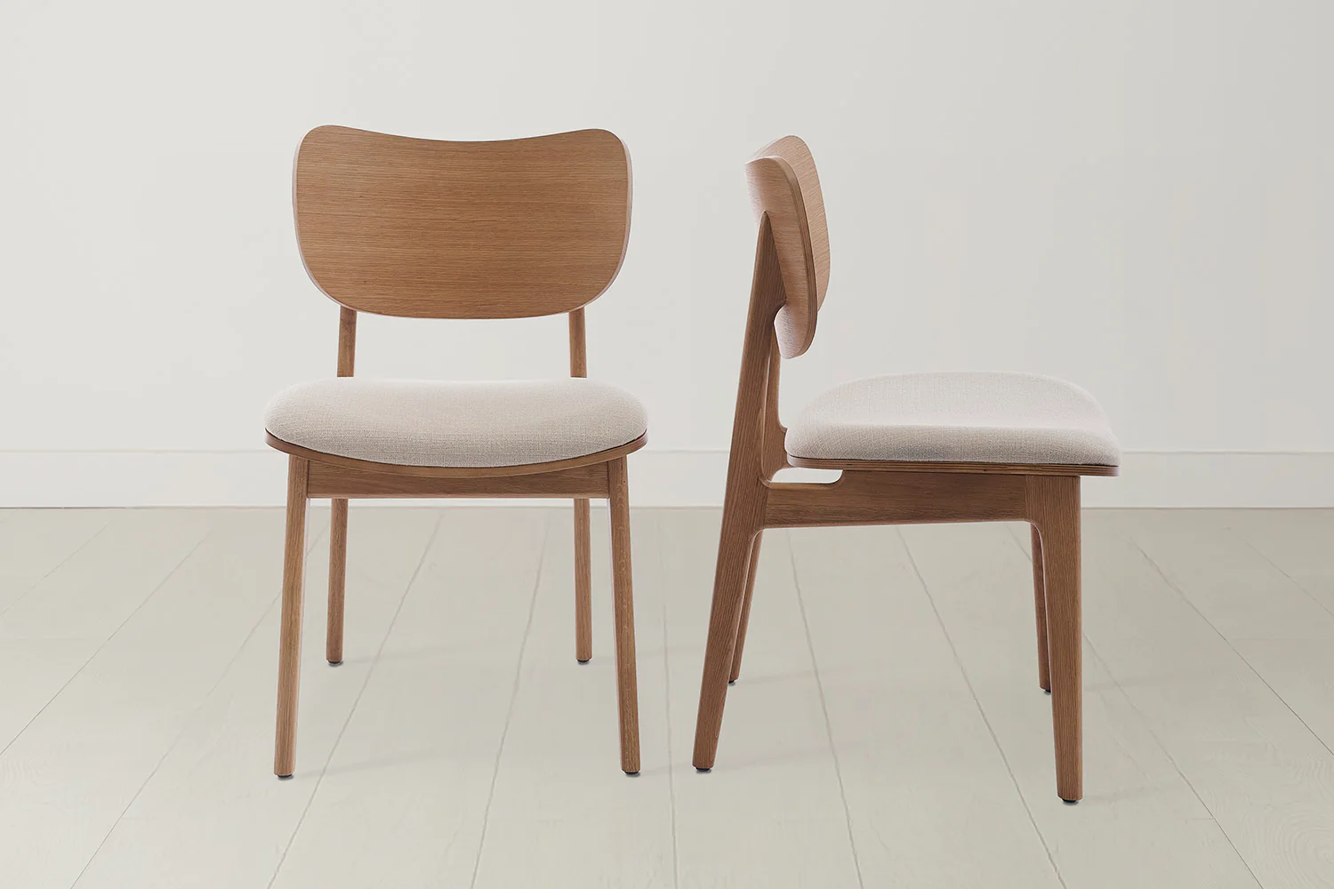 Dining Chair 02 (set of 2), Oak / Oatmeal