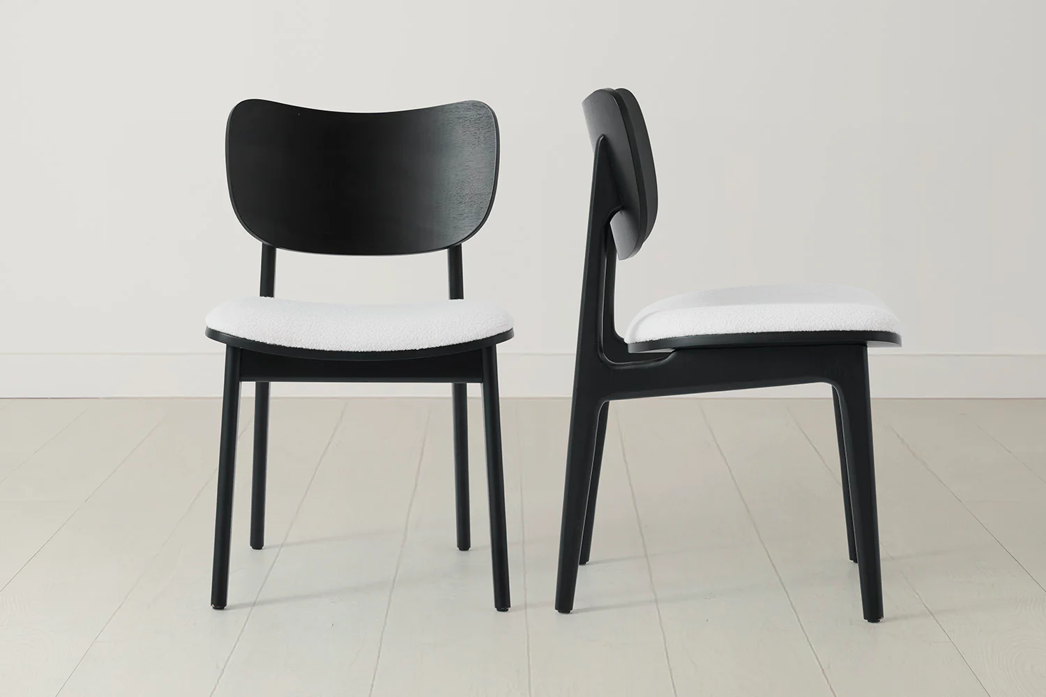 Dining Chair 02 (set of 2), Black / Ivory