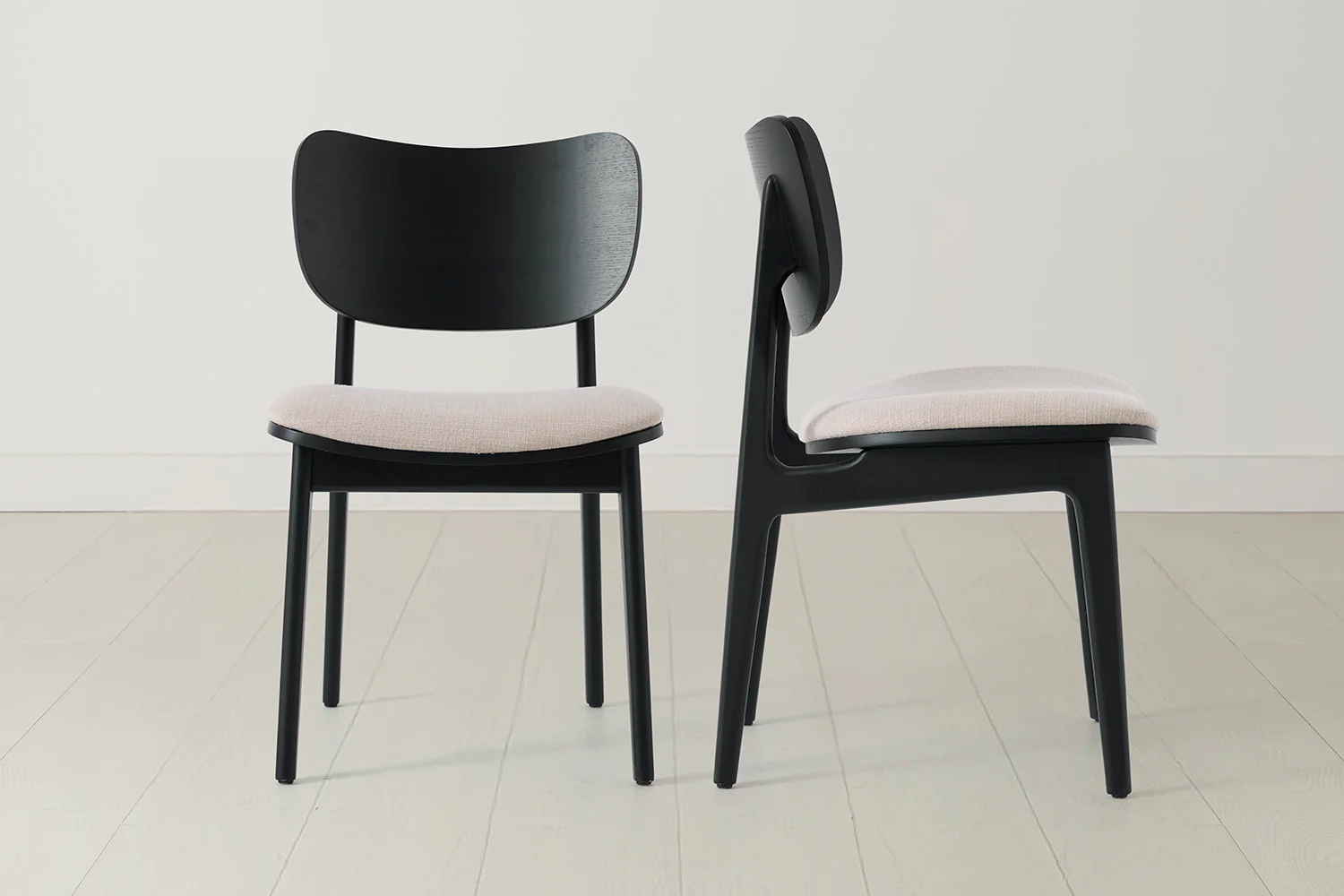 Dining Chair 02 (set of 2), Black / Oatmeal