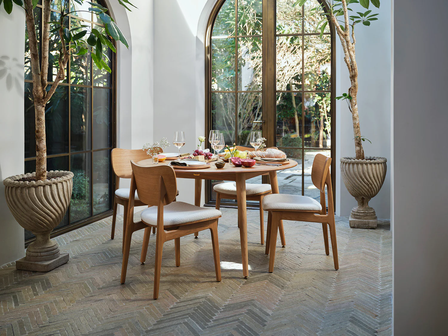 Dining Chair 02 (set of 2), Oak / Ivory - Image 2