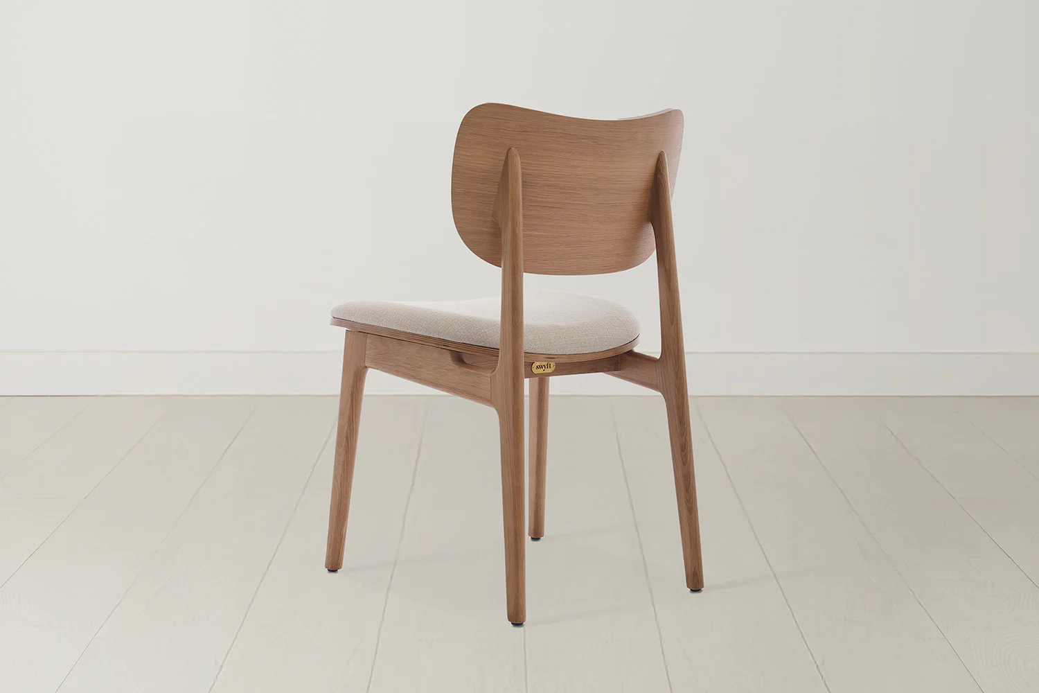 Dining Chair 02 (set of 2), Oak / Oatmeal - Image 3
