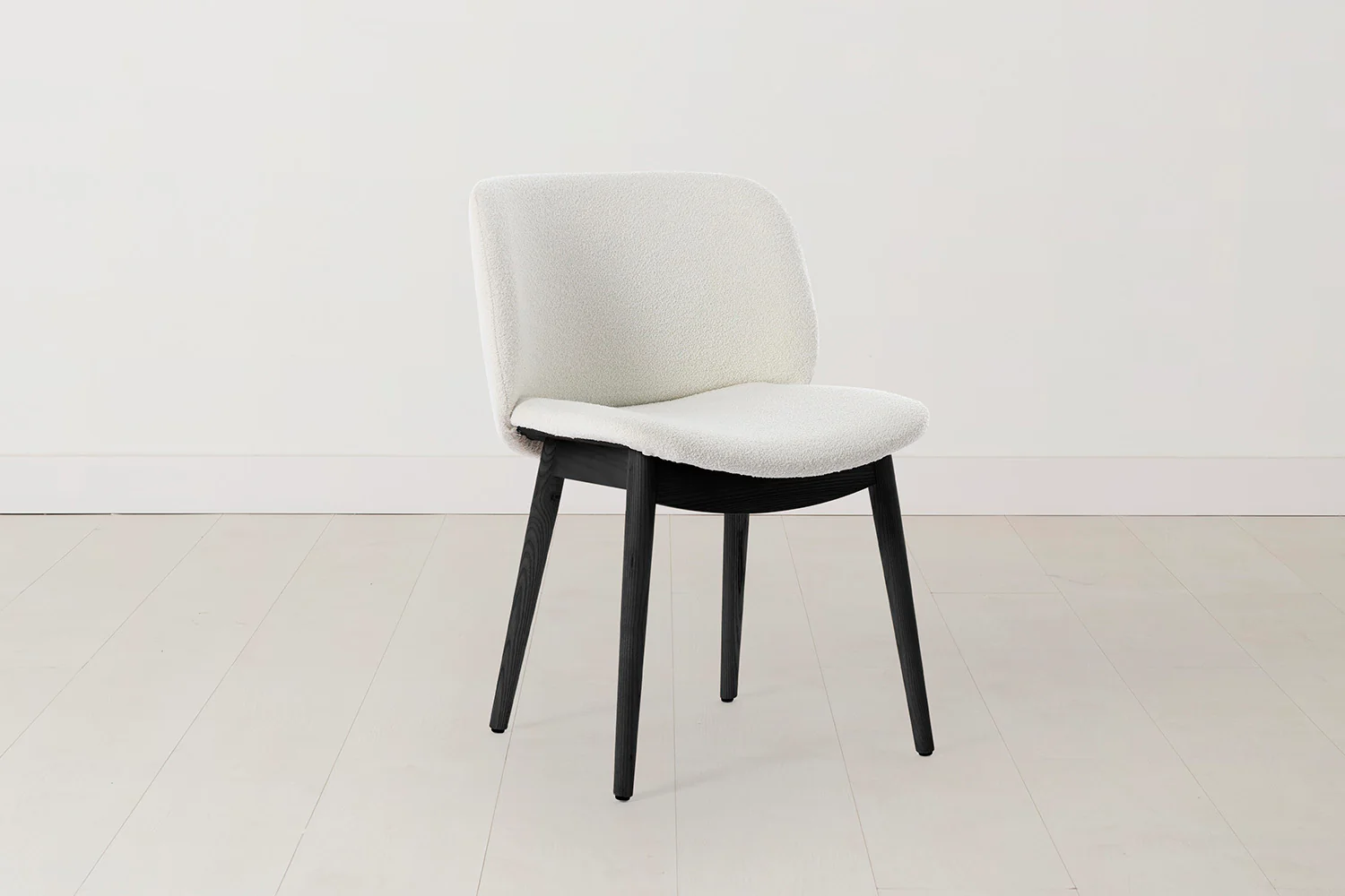 Dining Chair 04 (Set of 2), Black Legs / Ivory - Image 3