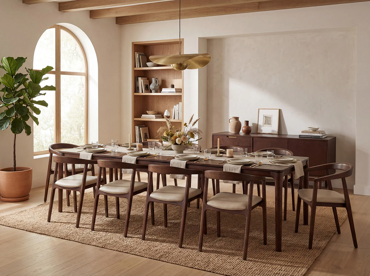 Dining Table 01 Extending Dining Table, Walnut / 8-10 seater - Image 2