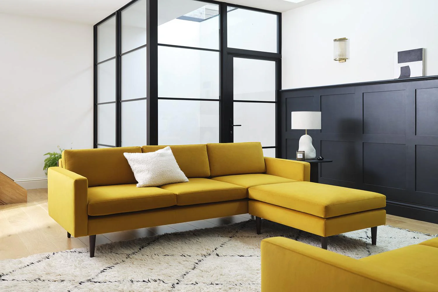 Model 01 3-Seater Sofa with Ottoman, Mustard - Image 4