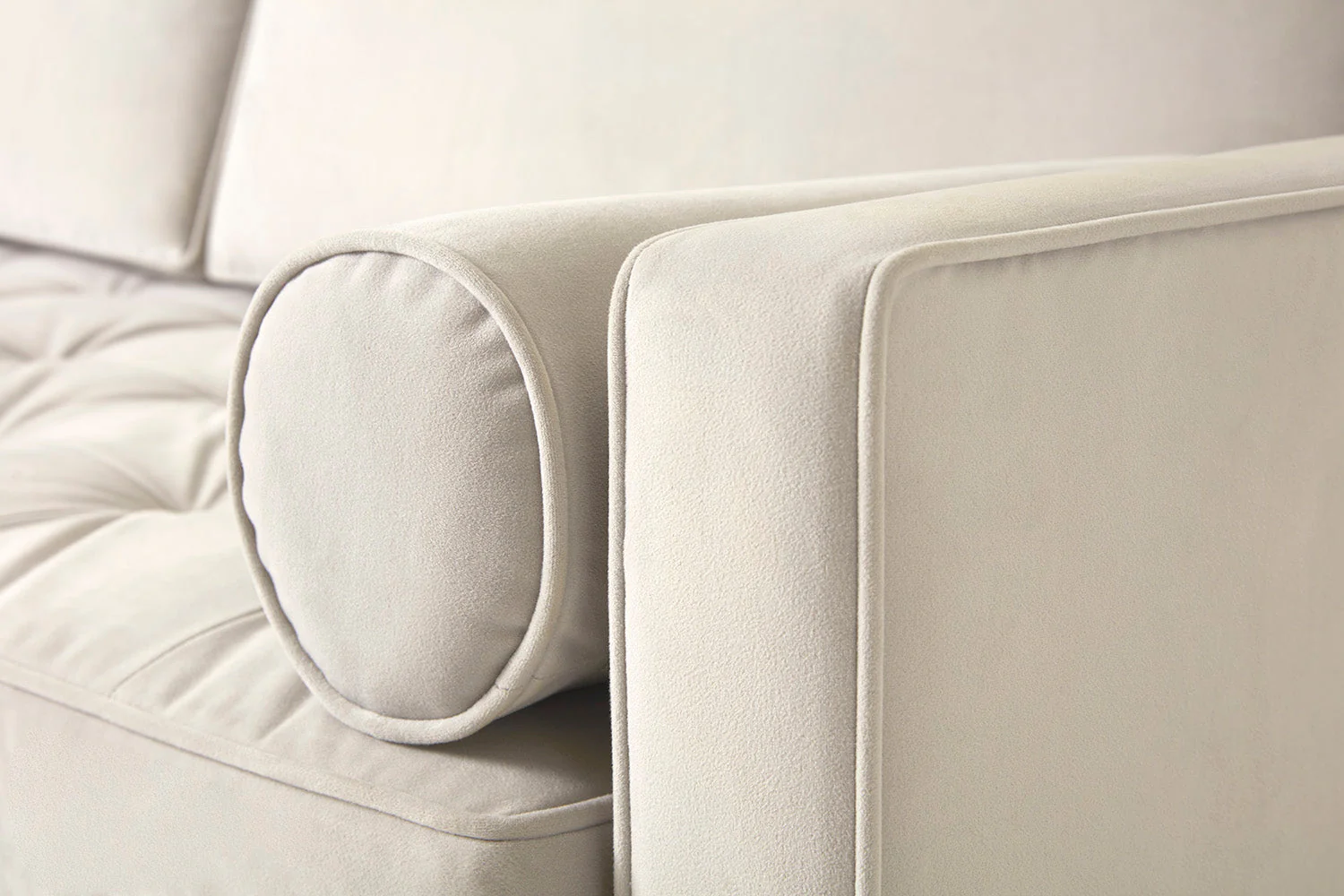 Model 02 2-Seater Sofa with Ottoman, Bone - Image 3