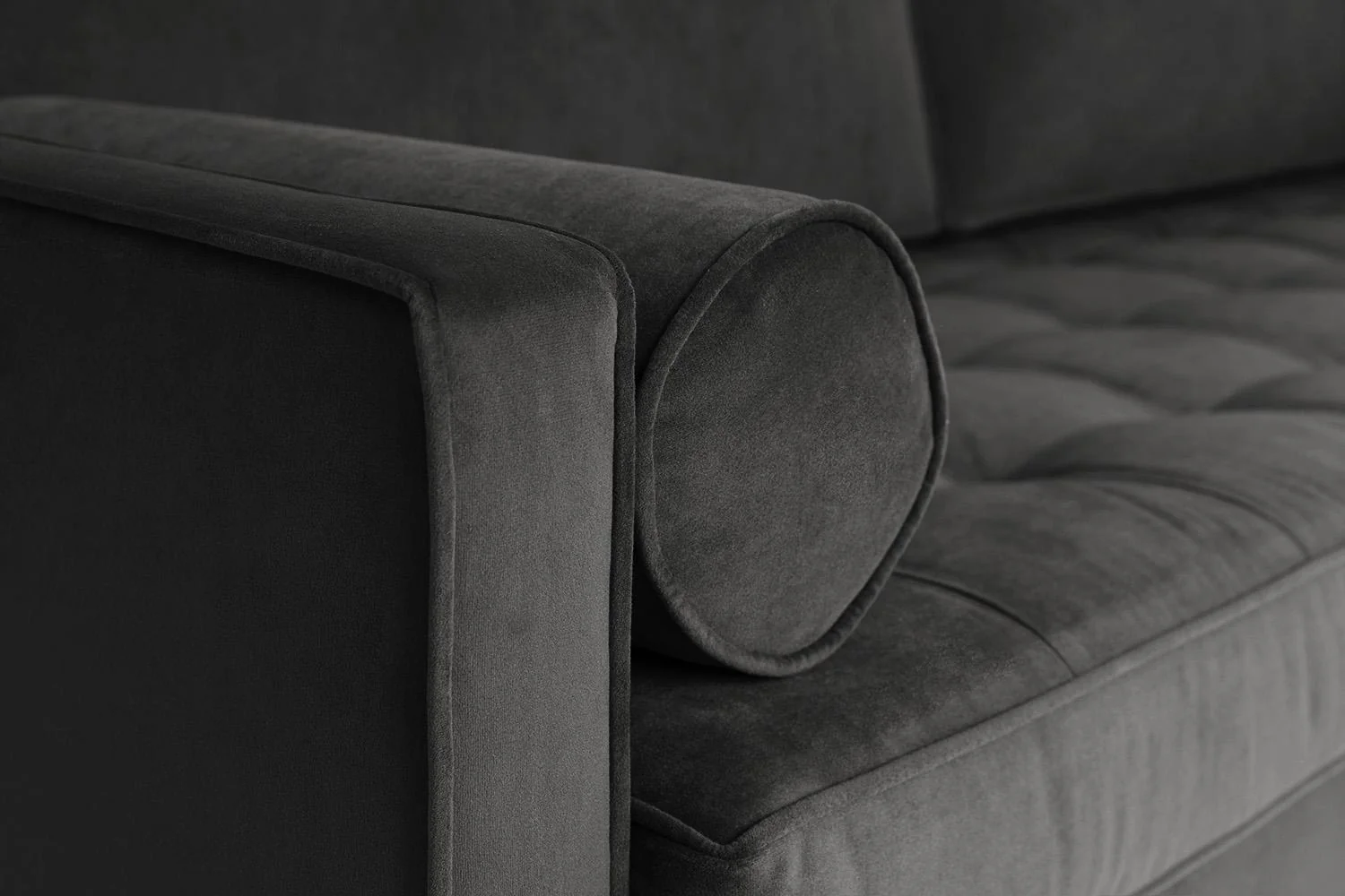 Model 02 2-Seater Sofa with Ottoman, Charcoal - Image 5