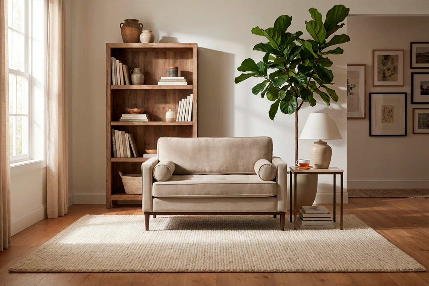Model 02 Loveseat, Bone - Image 2
