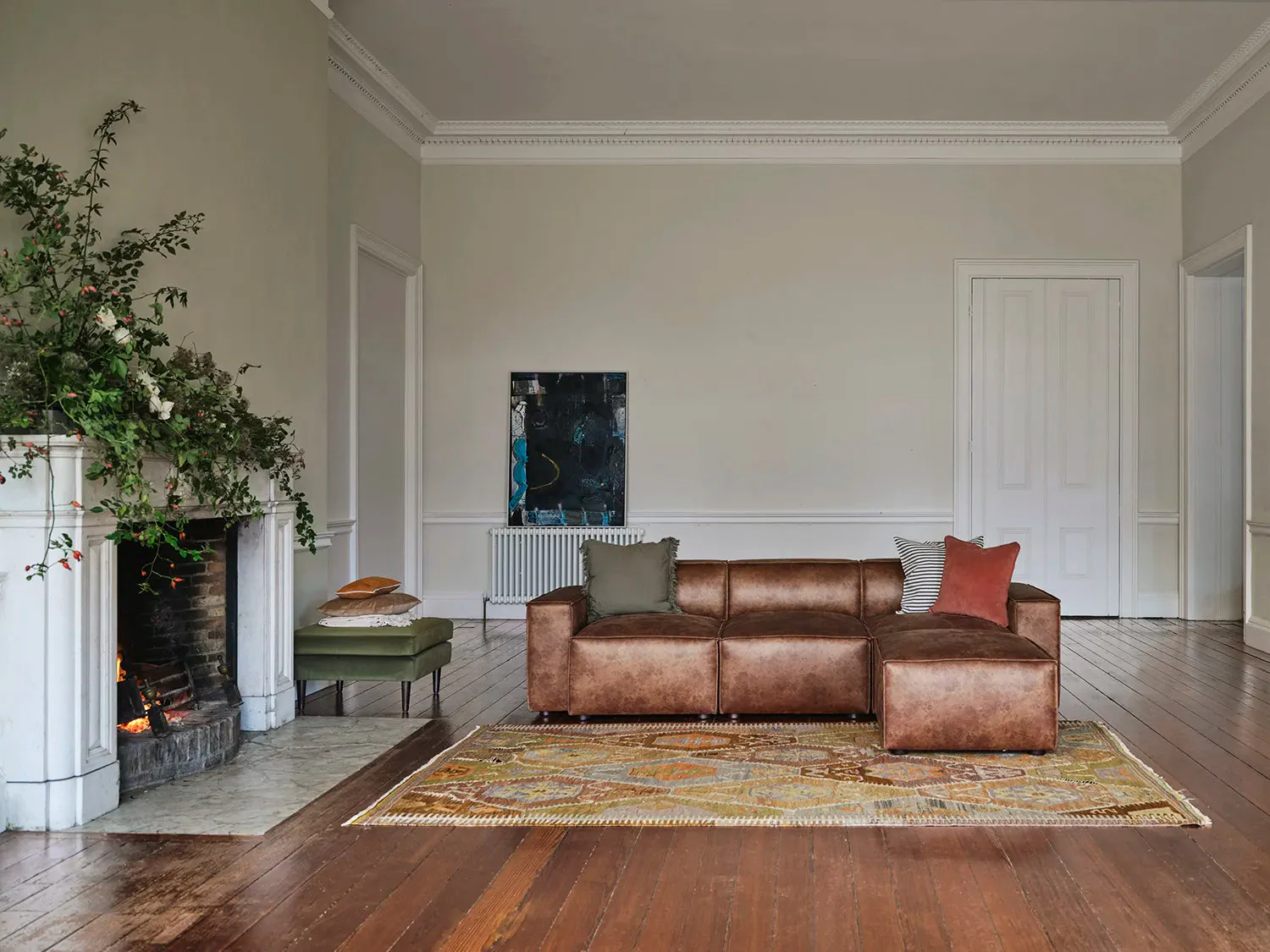 Model 03 3-Seater Right Chaise Sofa, Chestnut - Image 2