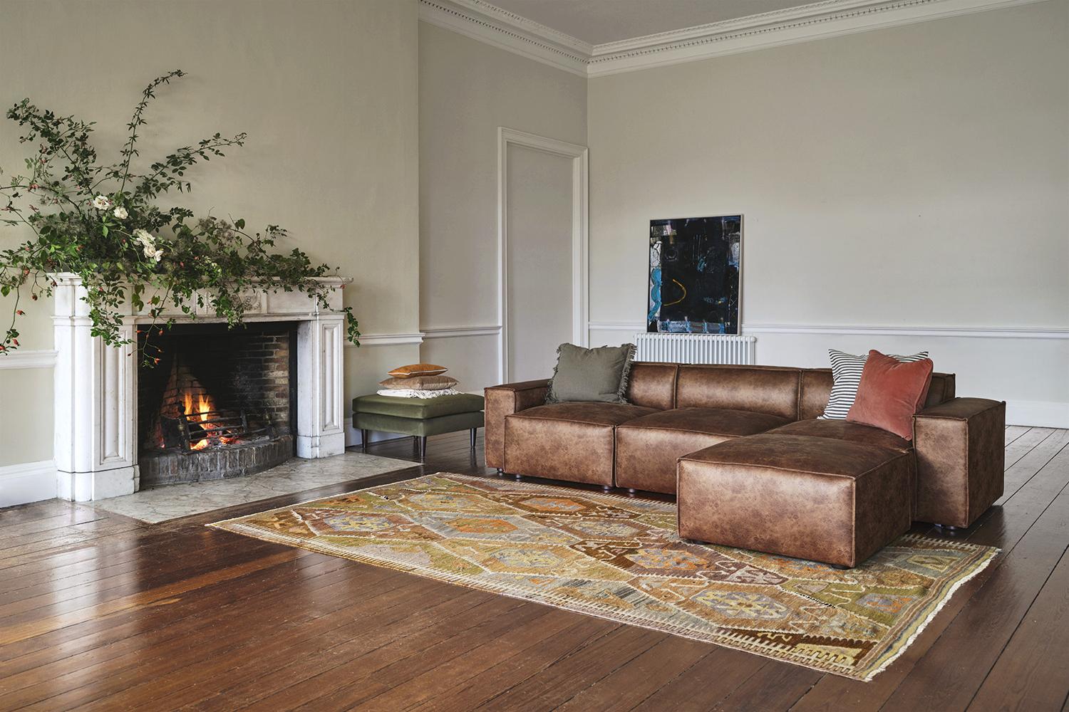 Model 03 3-Seater Right Chaise Sofa, Chestnut - Image 4