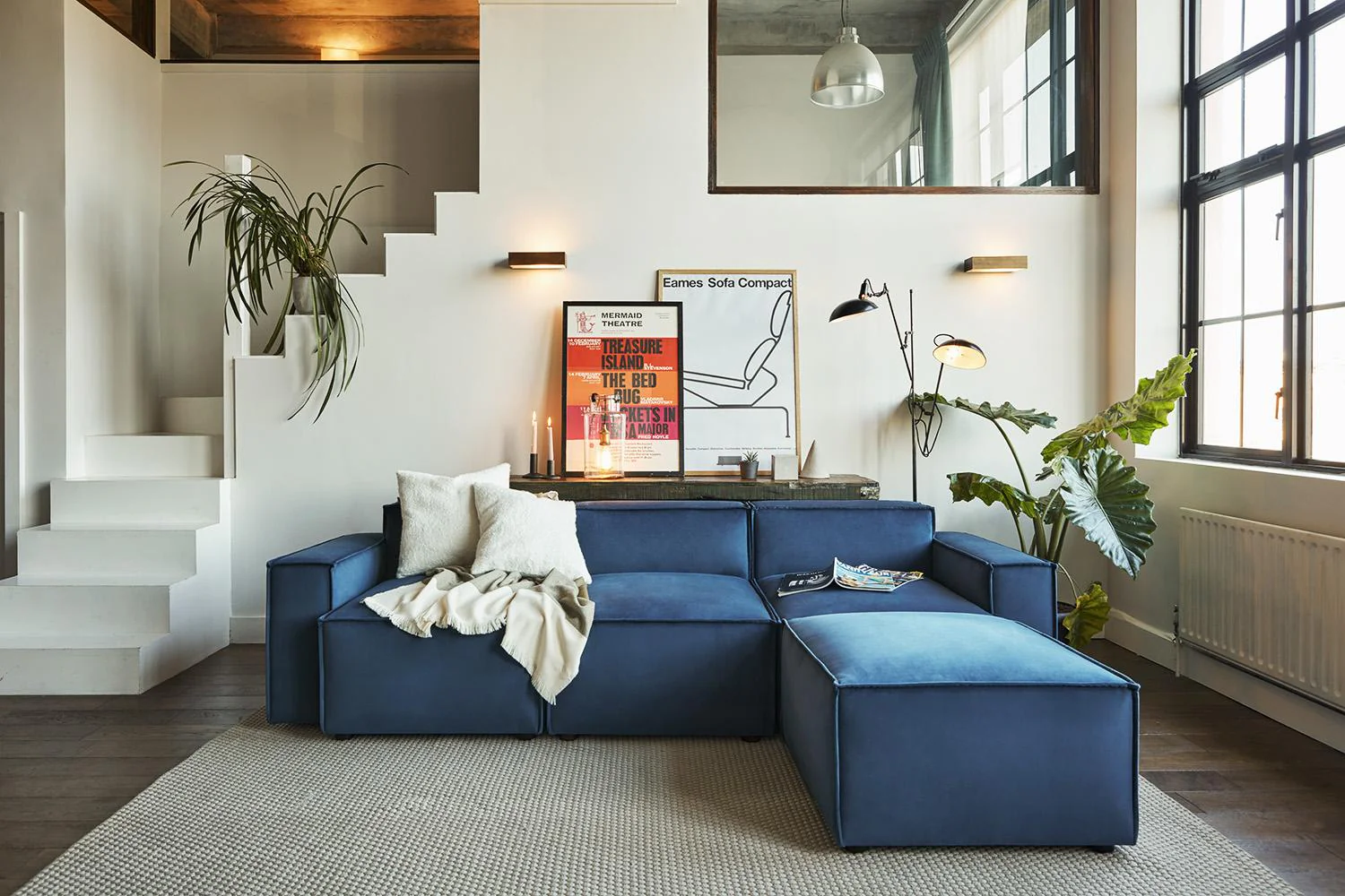 Model 03 3-Seater Right Chaise Sofa, Teal - Image 2