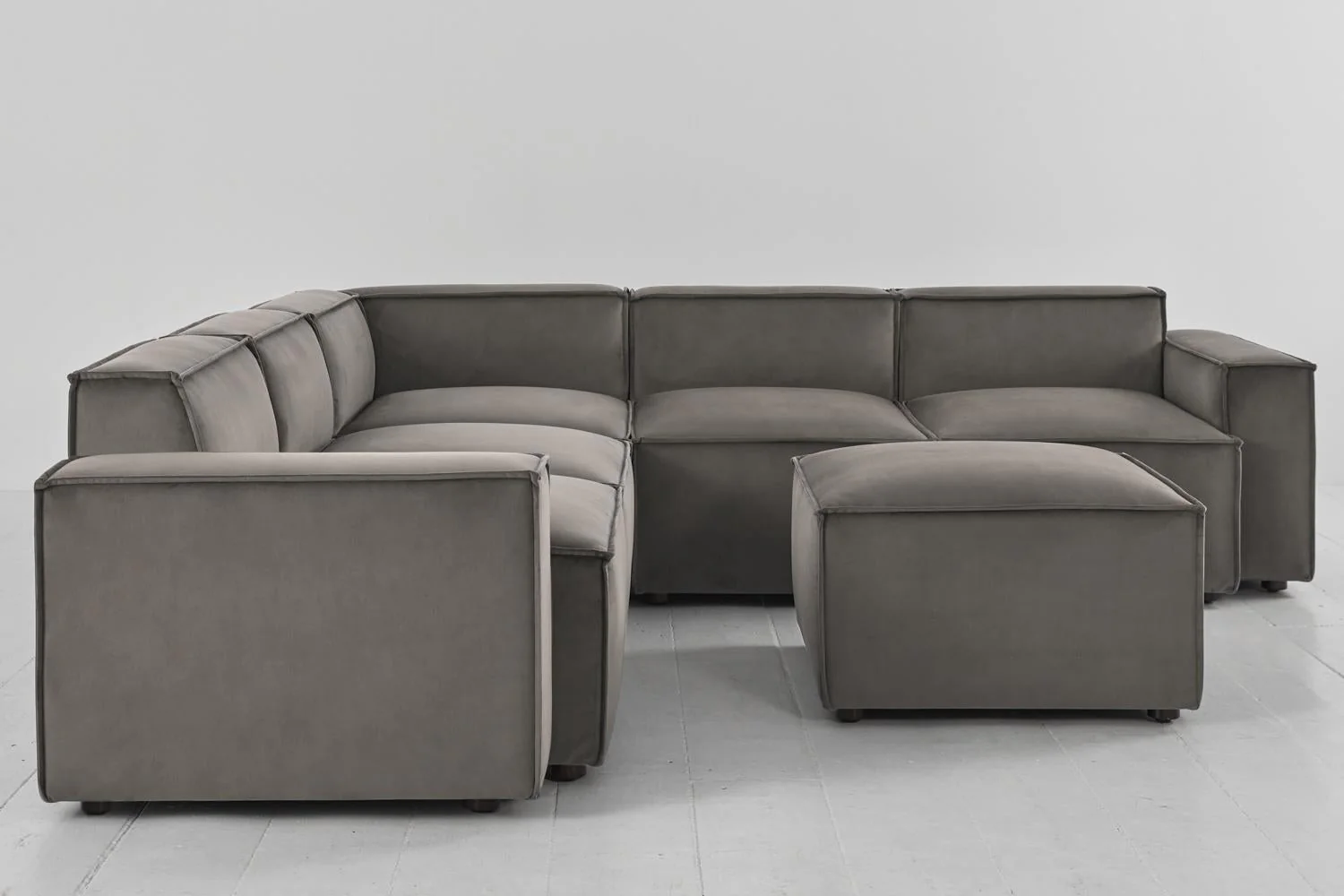 Model 03 Corner Sofa with Ottoman, Elephant - Image 6