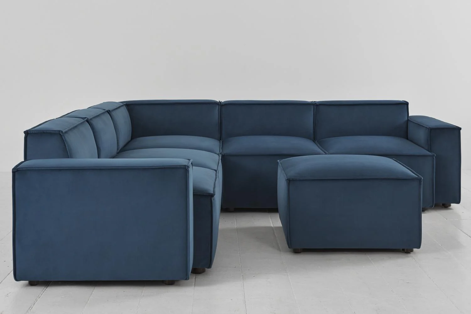 Model 03 Corner Sofa with Ottoman, Teal - Image 4