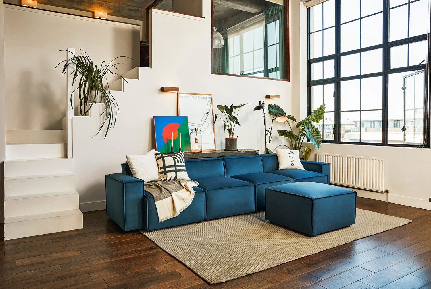 Model 03 Ottoman, Teal - Image 2