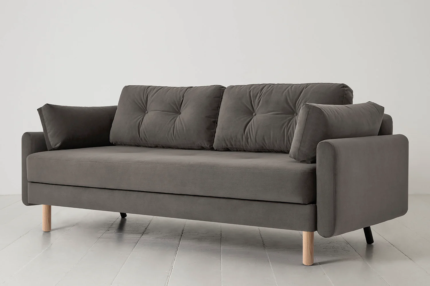 Model 04 Sofa Bed 3 Seater, Oak / Elephant - Image 3