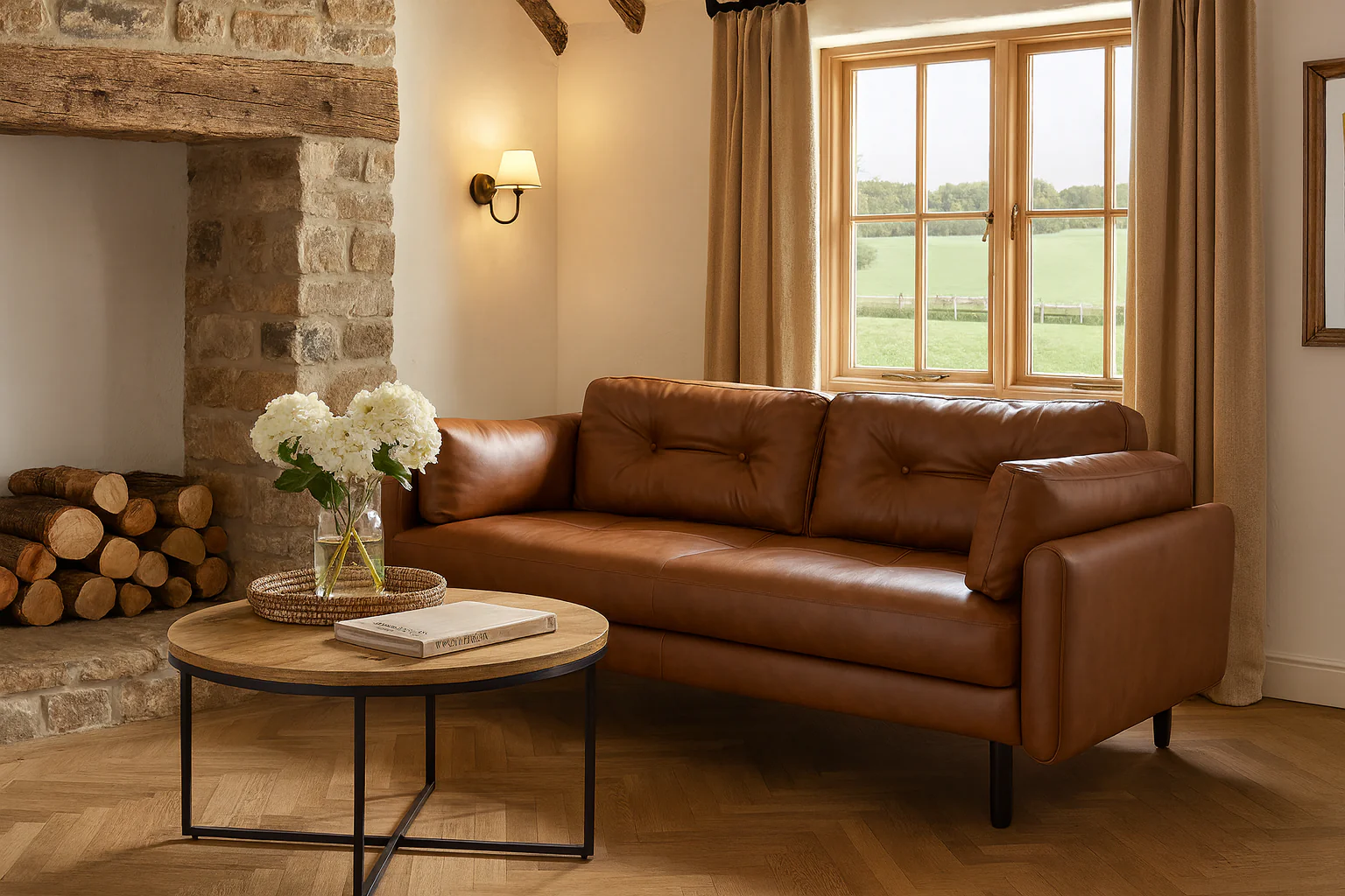 Model 04 Sofa Bed 3 Seater, Oak / Maple - Image 2