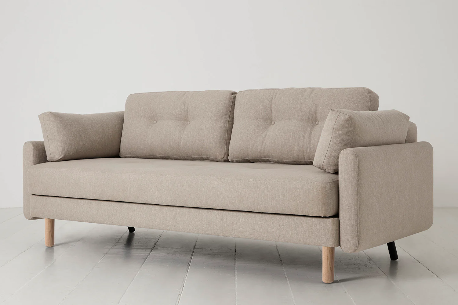 Model 04 Sofa Bed 3 Seater, Oak / Pumice - Image 4