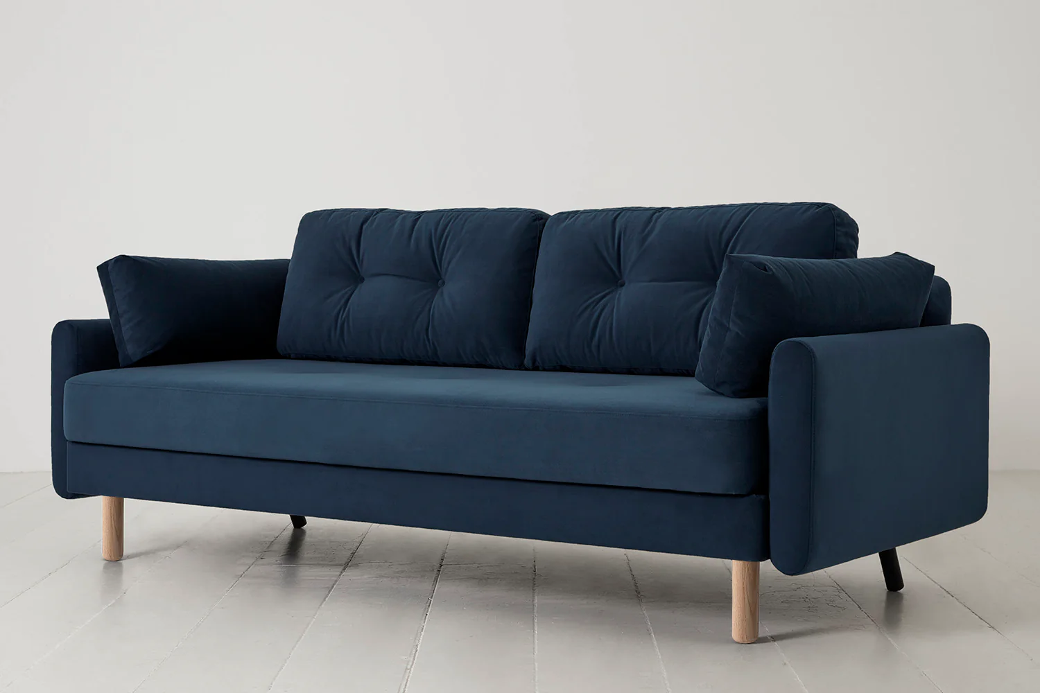 Model 04 Sofa Bed 3 Seater, Oak / Teal - Image 3
