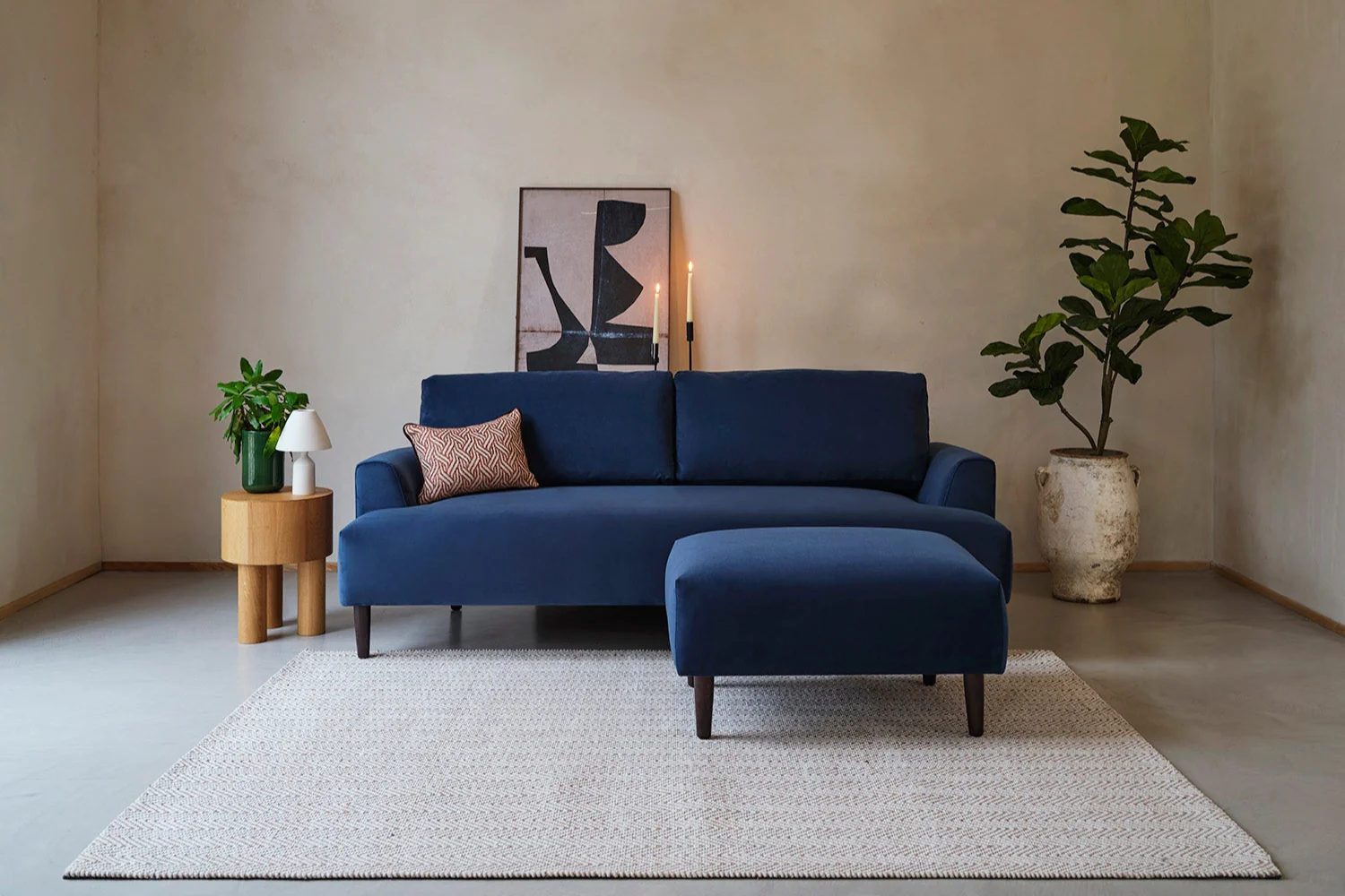 Model 05 2-Seater Sofa, Oak / Teal - Image 2