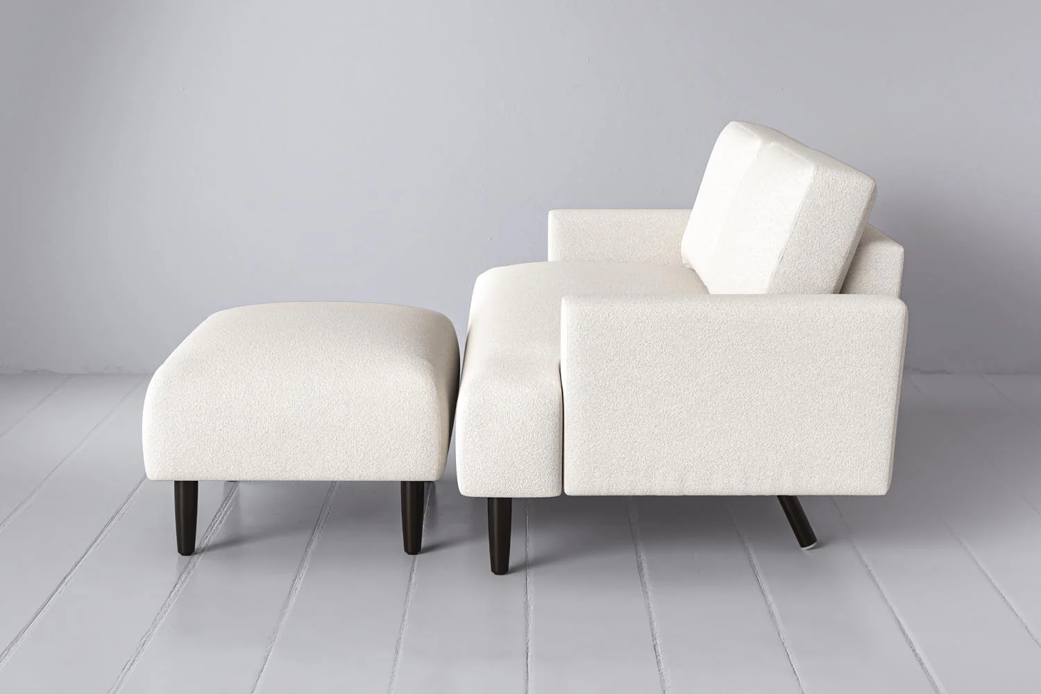 Model 05 2-Seater Sofa with Ottoman, Ivory - Image 4
