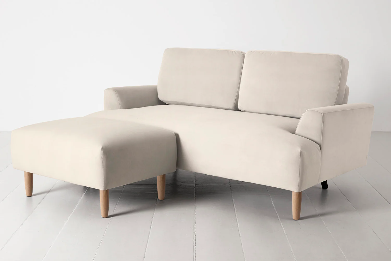 Model 05 2-Seater Sofa with Ottoman, Oak / Bone - Image 3