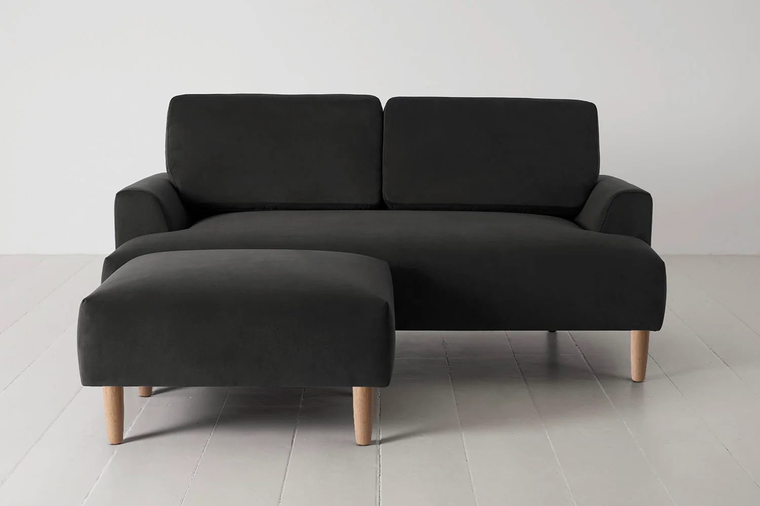 Model 05 2-Seater Sofa with Ottoman, Oak / Charcoal