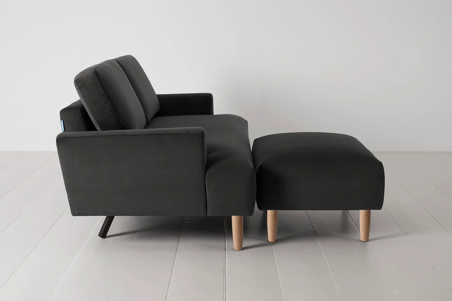Model 05 2-Seater Sofa with Ottoman, Oak / Charcoal - Image 4