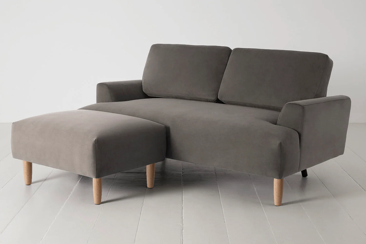 Model 05 2-Seater Sofa with Ottoman, Oak / Elephant - Image 3