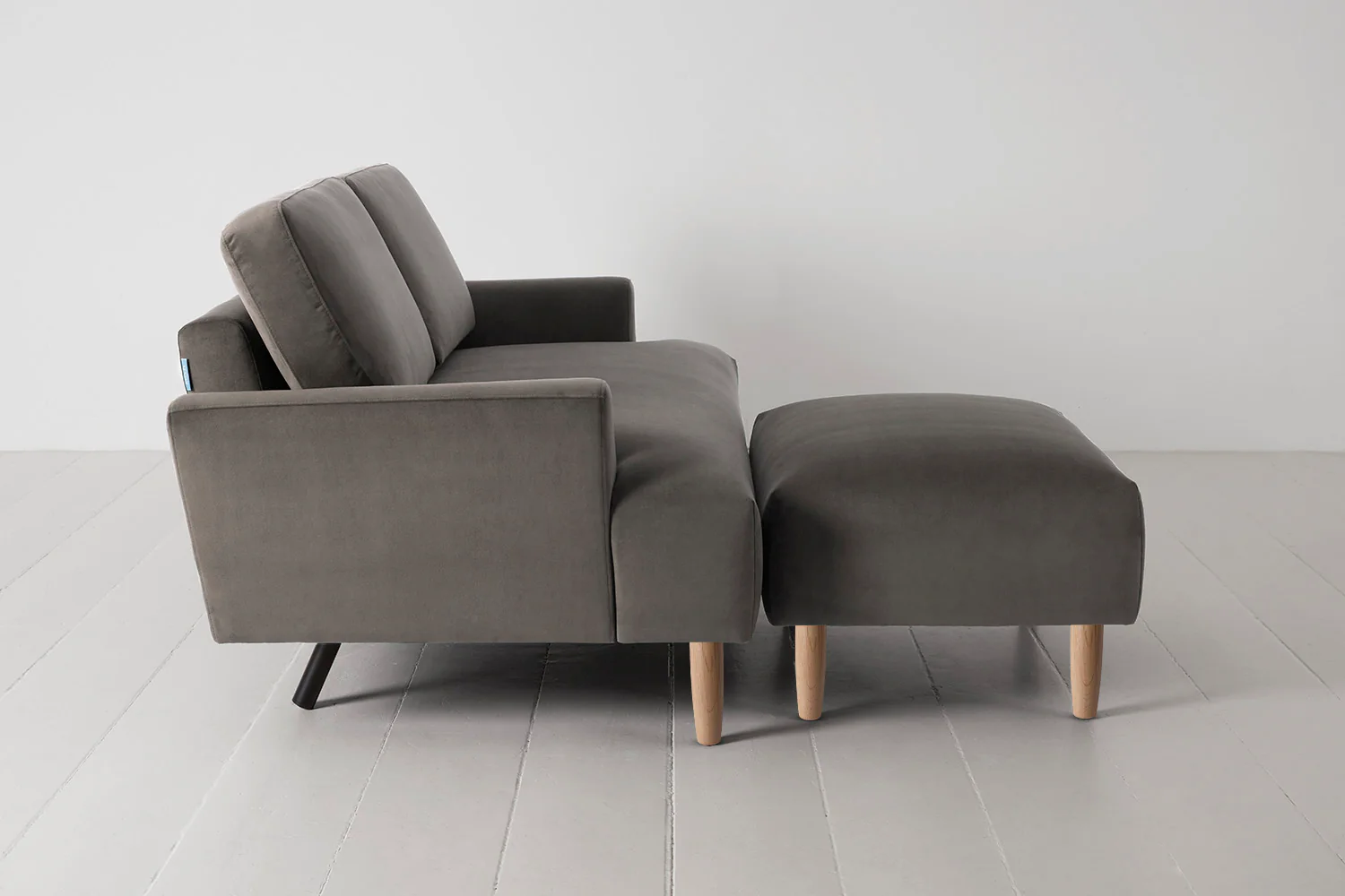 Model 05 2-Seater Sofa with Ottoman, Oak / Elephant - Image 4