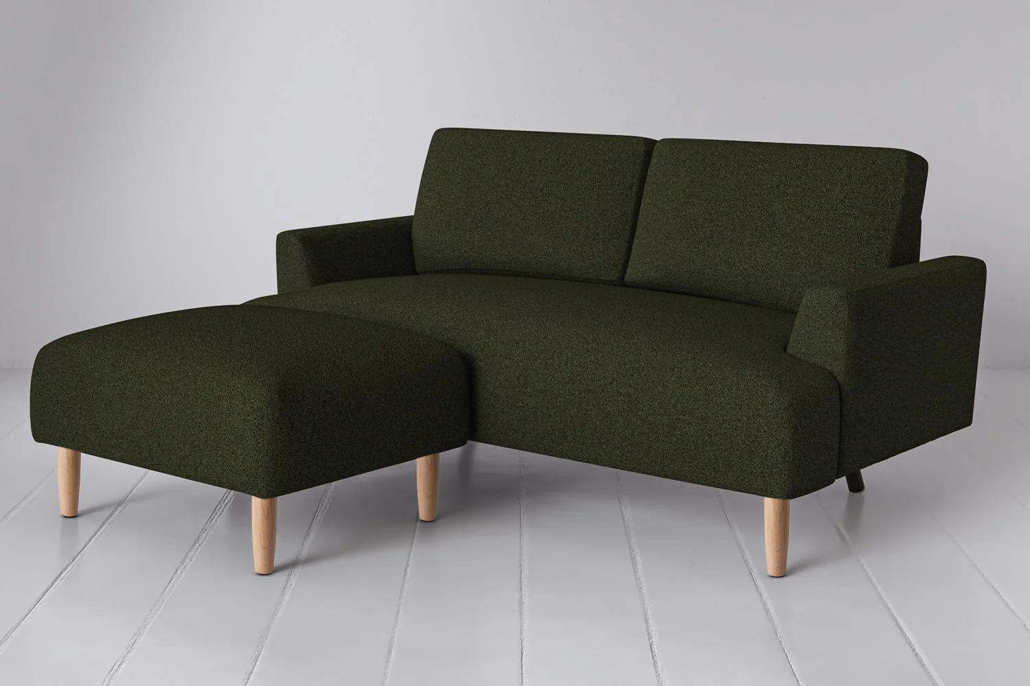 Model 05 2-Seater Sofa with Ottoman, Oak / Fern - Image 3