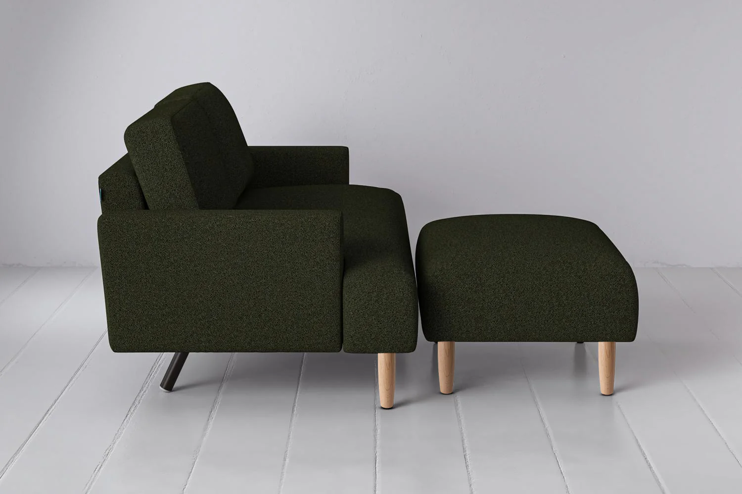 Model 05 2-Seater Sofa with Ottoman, Oak / Fern - Image 4