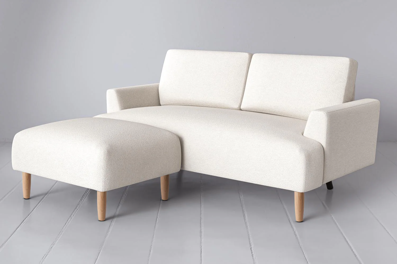 Model 05 2-Seater Sofa with Ottoman, Oak / Ivory - Image 3