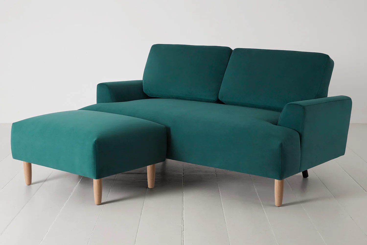Model 05 2-Seater Sofa with Ottoman, Oak / Kingfisher - Image 3