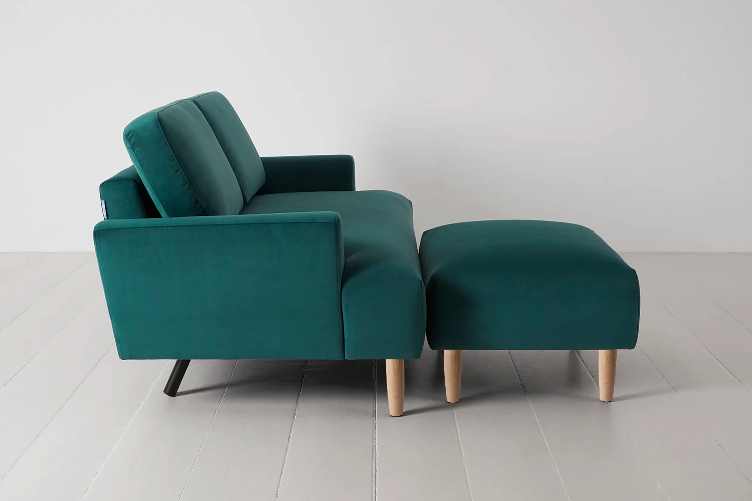 Model 05 2-Seater Sofa with Ottoman, Oak / Kingfisher - Image 4
