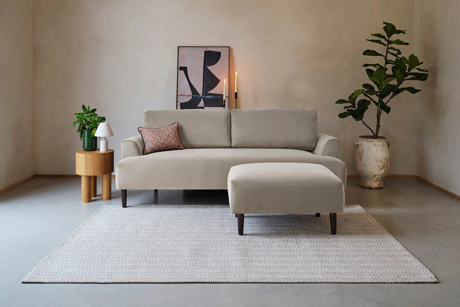 Model 05 3-Seater Sofa, Oak / Bone - Image 3