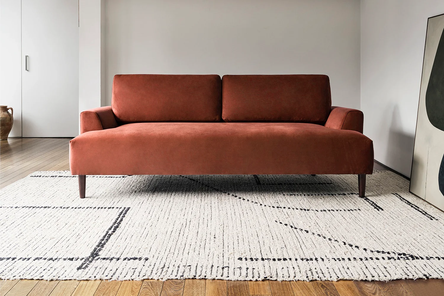 Model 05 3-Seater Sofa, Oak / Brick - Image 2
