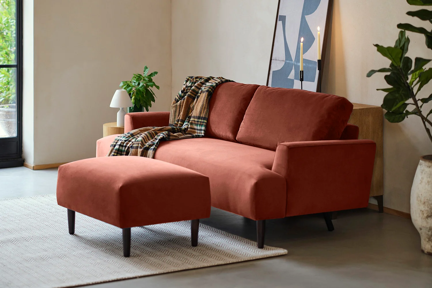 Model 05 3-Seater Sofa, Oak / Brick - Image 3