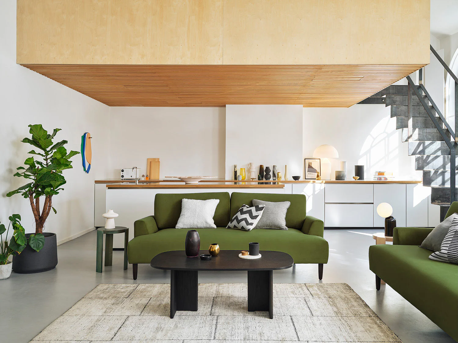 Model 05 3-Seater Sofa, Oak / Vine - Image 2