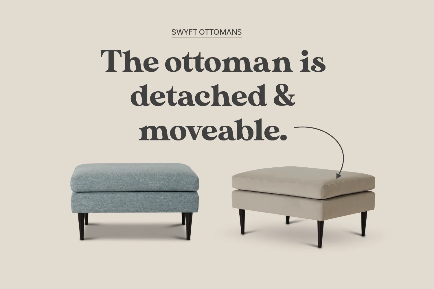 Model 05 3-Seater Sofa with Ottoman, Kingfisher - Image 3