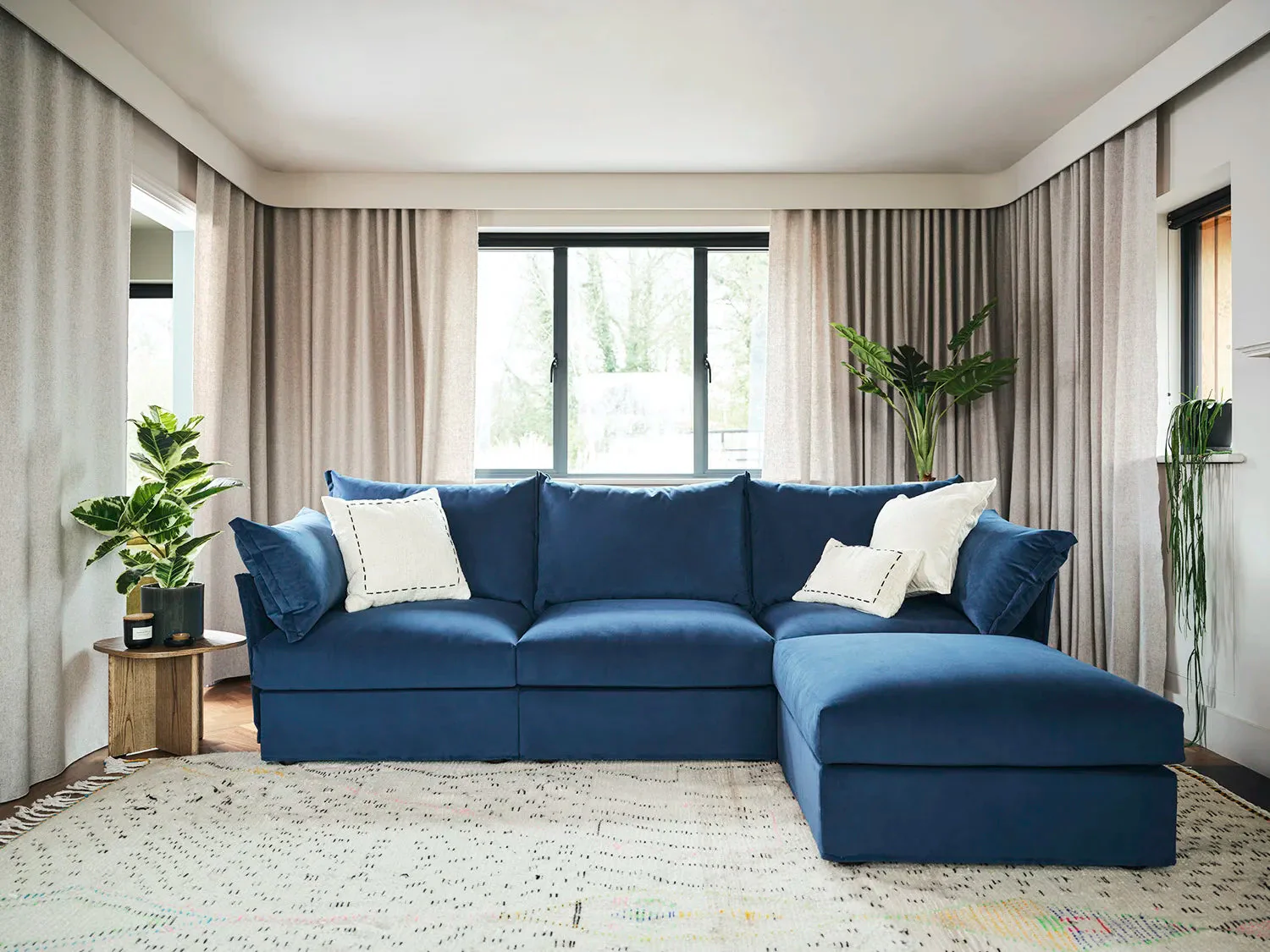 Model 06 3-Seater Left Chaise Sofa, Teal - Image 2