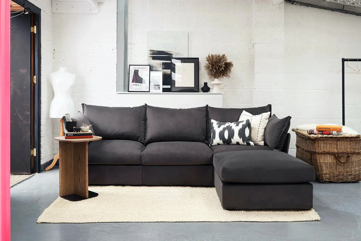 Model 06 3-Seater Right Chaise Sofa, Charcoal - Image 2