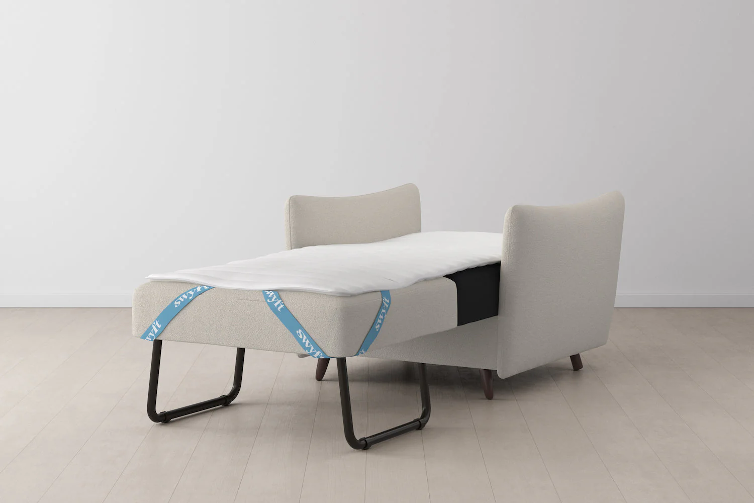 Model 08 Chair Bed Single Sofa Bed, Ivory - Image 8