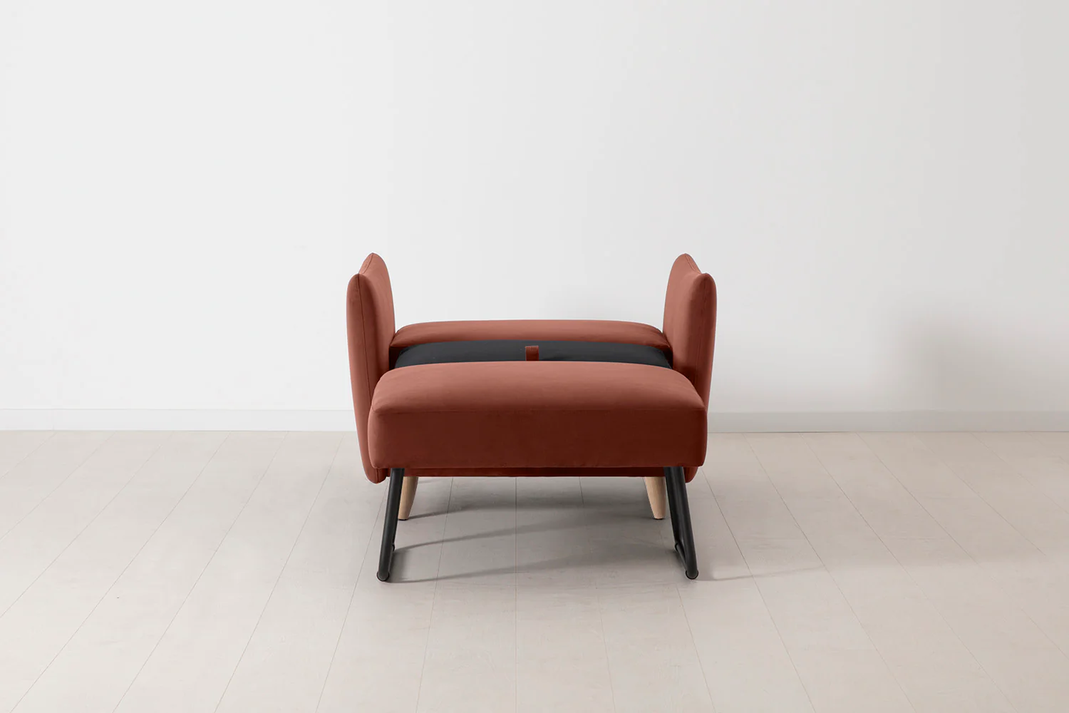 Model 08 Chair Bed Single Sofa Bed, Oak / Brick - Image 5