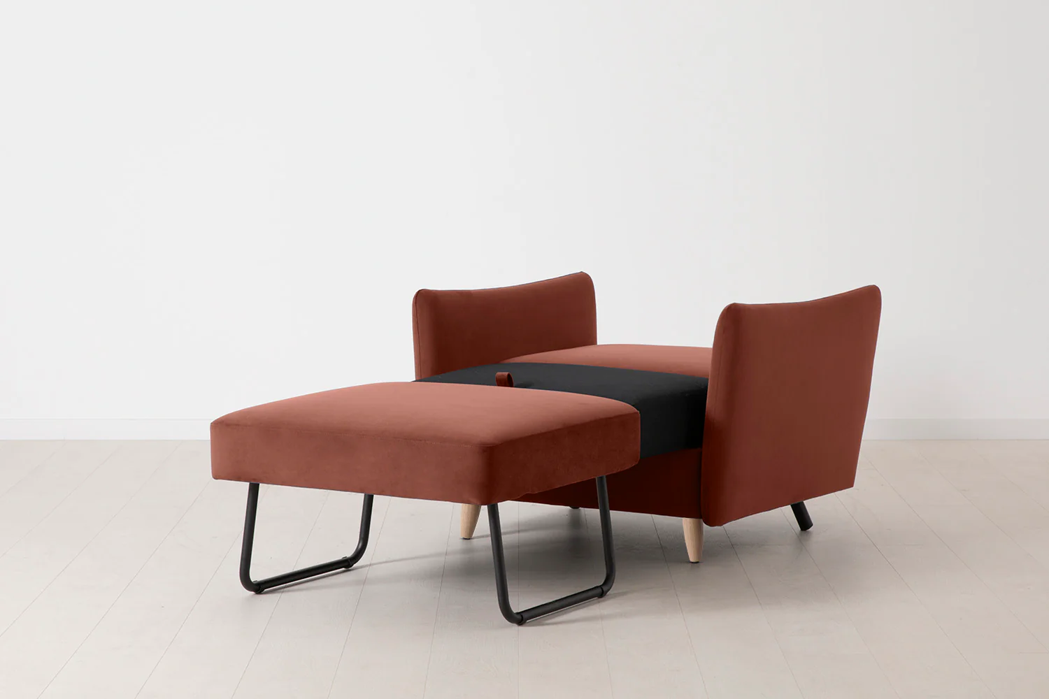 Model 08 Chair Bed Single Sofa Bed, Oak / Brick - Image 7