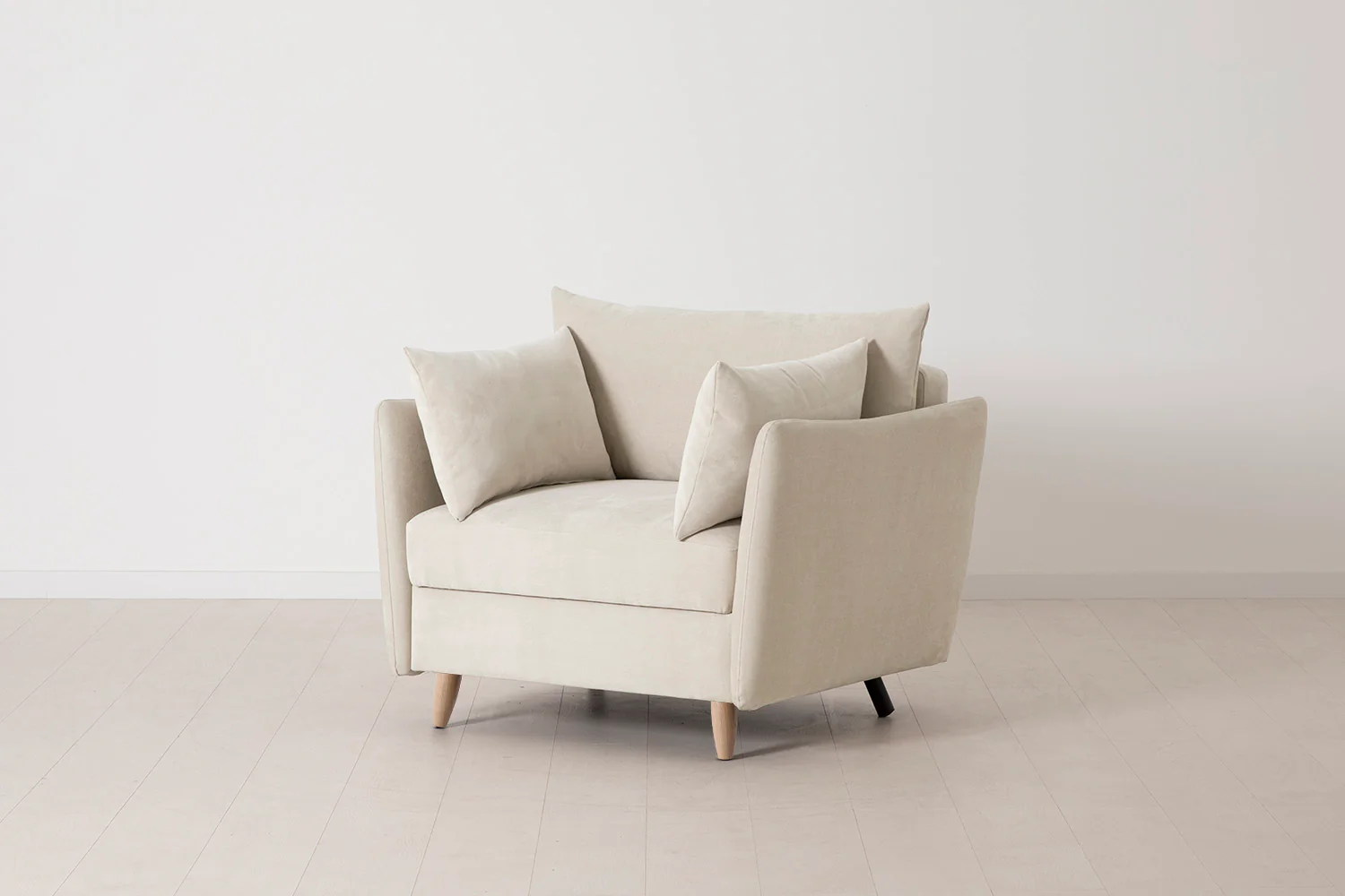 Model 08 Chair Bed Single Sofa Bed, Oak / Chalk - Image 3