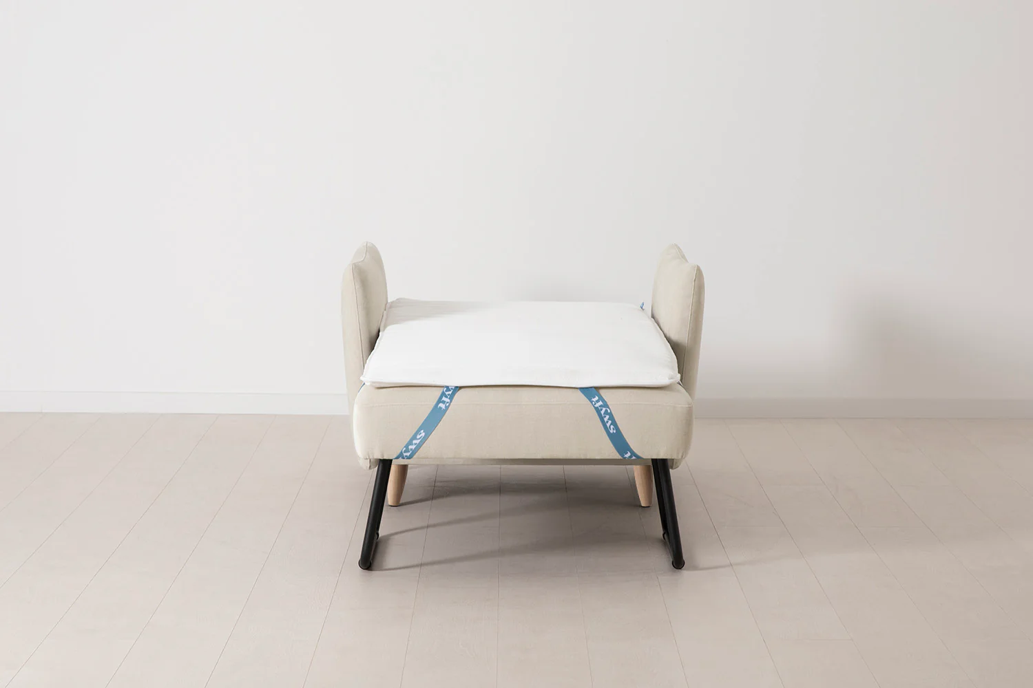 Model 08 Chair Bed Single Sofa Bed, Oak / Chalk - Image 6
